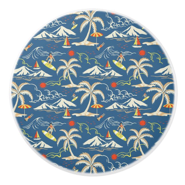 Retro Surfa Tropical Mönster Knopp (Framsidan)