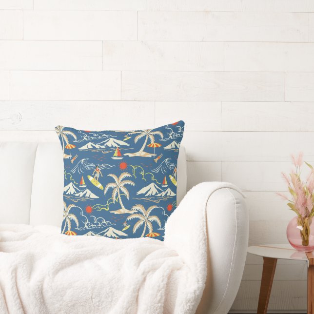 Retro Surfa Tropical Mönster Kudde (Soffa)