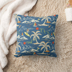 Retro Surfa Tropical Mönster Kudde