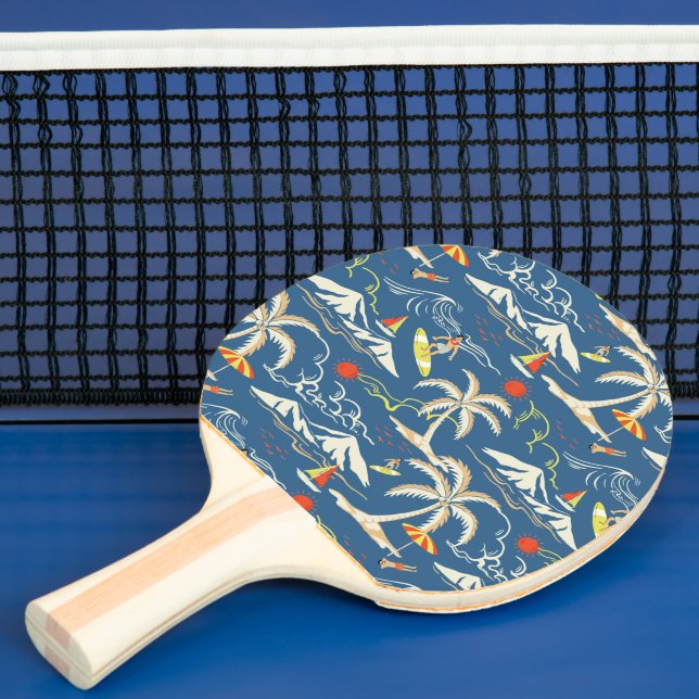 Retro Surfa Tropical Mönster Pingisracket (Insitu)