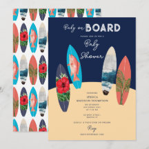 Retro Surfboard Baby på babyskor ombord