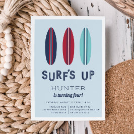 Retro Surfboard Födelsedagsfest inbjudan