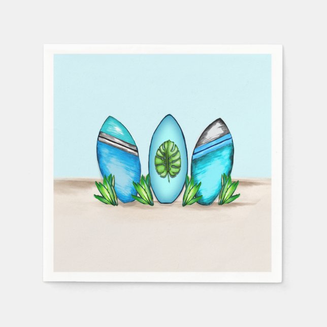Retro Surfboard Pappersservett (Framsidan)