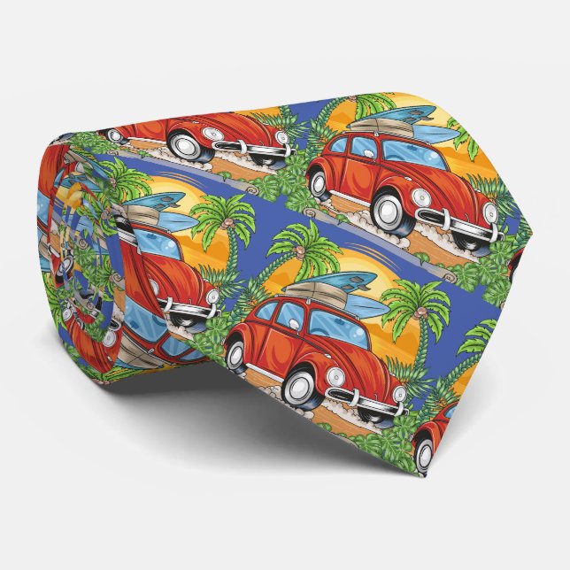Retro Surfer California Car Coola Tie Slips (Rullad)