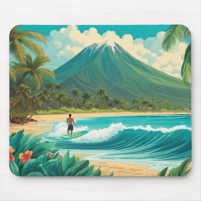 Retro Surfer i Hawaii Musmatta (Framsidan)