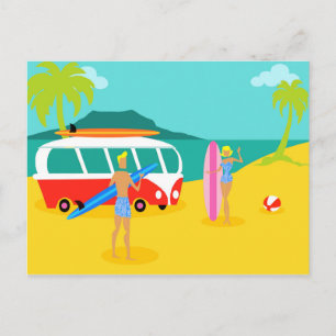 Retro Surfer lite vykort
