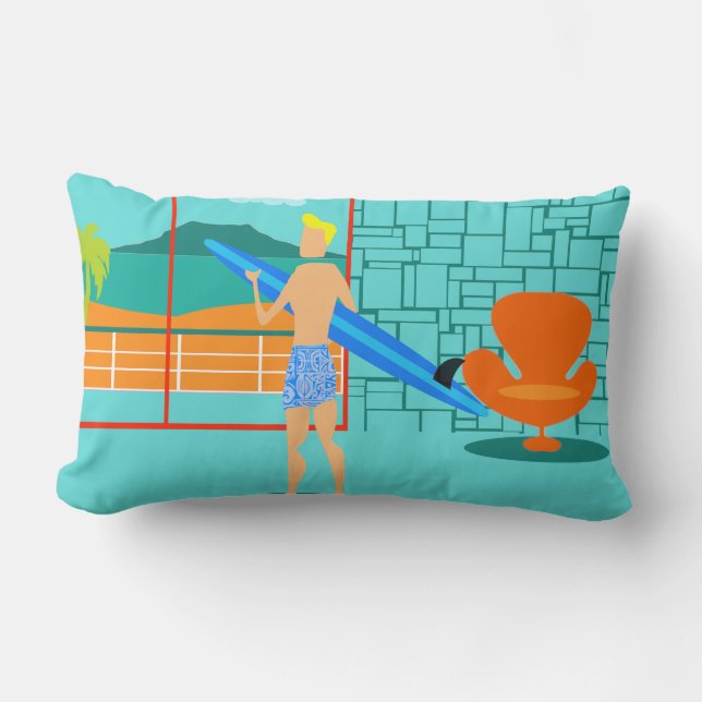 Retro Surfer Lumbar Pillow Lumbarkudde (Framsida)