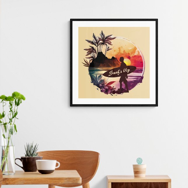 Retro Surfer Sunset Beach Poster (Skapare uppladdad)