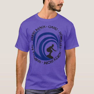 Retro Surfing Älskare Fläkt Beach Oahu T Shirt