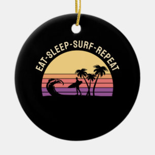 Retro Surfing Julgransprydnad Keramik