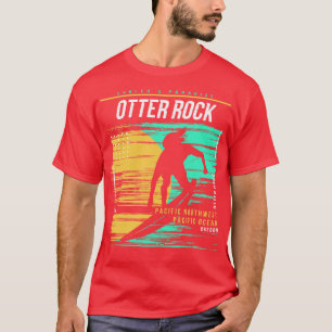 Retro Surfing Otter Sten Oregon Vintage Surfer Bea T Shirt