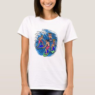 Retro Surfing Squad Grafik T-Shirt för Oceanvåg