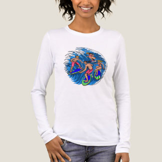 Retro Surfing Squad Grafik T-Shirt för Oceanvåg