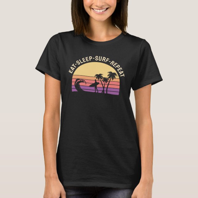 Retro Surfing T Shirt (Framsida)