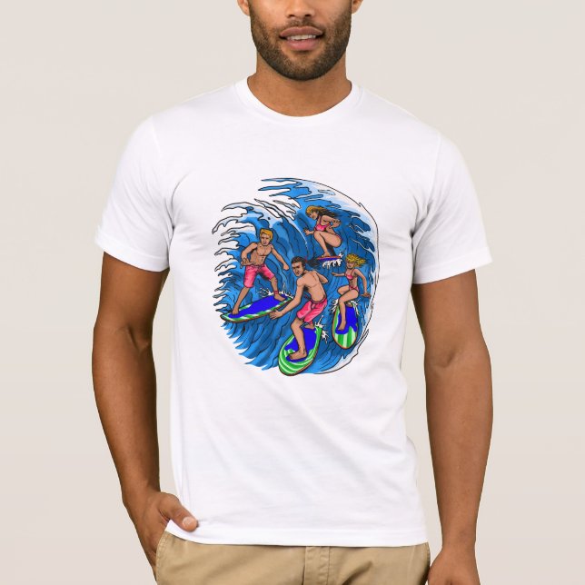 Retro Surfingssquadet Oceanvåg Grafisk T-Shirt (Framsida)