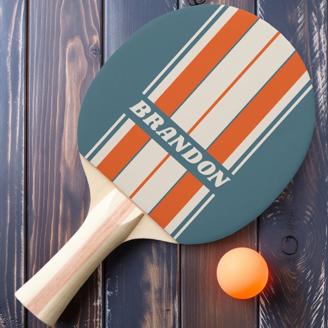 Retro Surfside Board Ränder med Namn Pingisracket (Skapare uppladdad)
