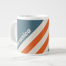 Retro Surfside-ränder med namn Jumbo Mugg