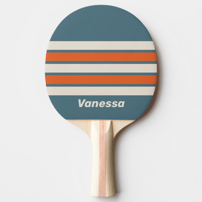 Retro Surfside tvärsrandig med namn Pingisracket (Framsidan)