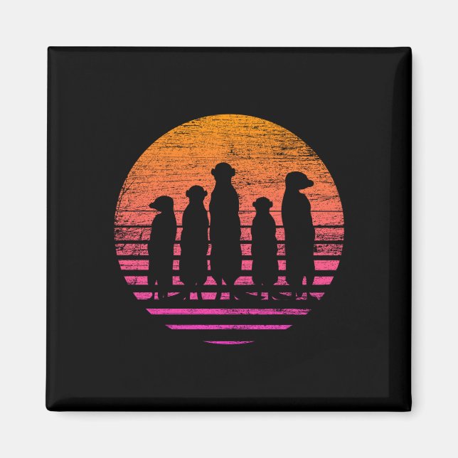 Retro surikat föreställning  magnet (Framsidan)