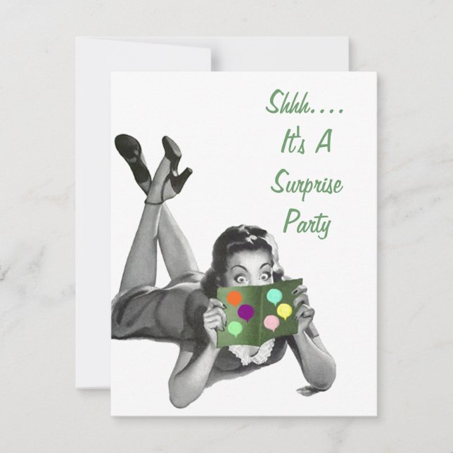 Retro Surprise Party för eventuella inbjudningar t (Framsida)