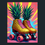 Retro Surreal ananas Roller Skates pop Art Poster<br><div class="desc">Denna djärva och krångliga teckning föreställer ett par rullskridskor som gyllene ananas och förvandlar stil till en surrealistisk popkultur påstående. Varje panasbagge med glimmer, komplett med metallskal och tropiskt struktur, sits atop shiny chrome hjul, redo att rulla in i en värld där lyxen möter lekfullt uppror. Omringning av skridskogar, halftonexplosion,...</div>