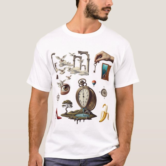 Retro Surreal Collage Aesthetic T-Shirt | Vintage  (Framsida)