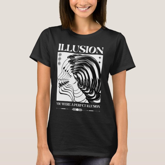 Retro Surreal Illusions-eko Gatubekläder T Shirt (Framsida)