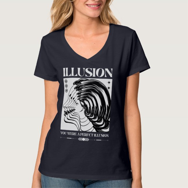Retro Surreal Illusions-eko Gatubekläder T Shirt (Framsida)