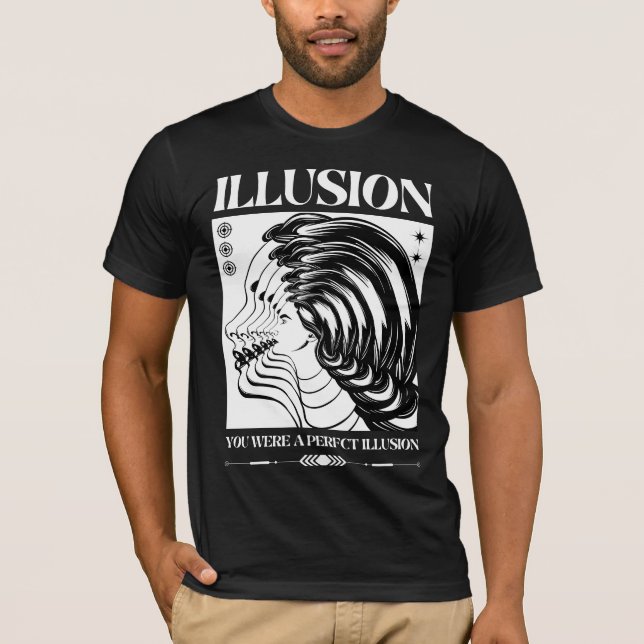 Retro Surreal Illusions-eko Gatubekläder T Shirt (Framsida)