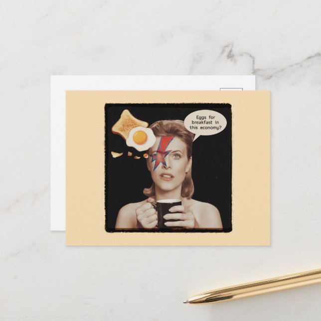 Retro Surreala ägg för frukost, i denna ekonomi Vykort (Fram/Back In Situ)