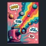 Retro Surrealism - pop Art Cosmic Camera Poster<br><div class="desc">Detta poster dig till en värld där nostalgi möter surrealistiskt, centrerat på en klassisk retro-polaroidkamera som fungerar som en dröm maskin. I stället för att fånga minnen avger det en viskös "kosmisk parad" av vibrerande planeter, måne och kandiserade celestialkroppar. Denna teckning är en mästerlig sammanslagning av stilar, där man blandar...</div>