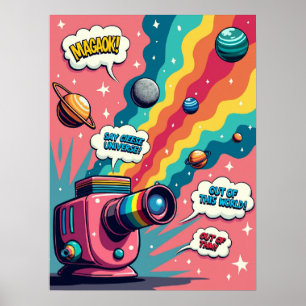 Retro Surrealism - pop Art Cosmic Camera Poster