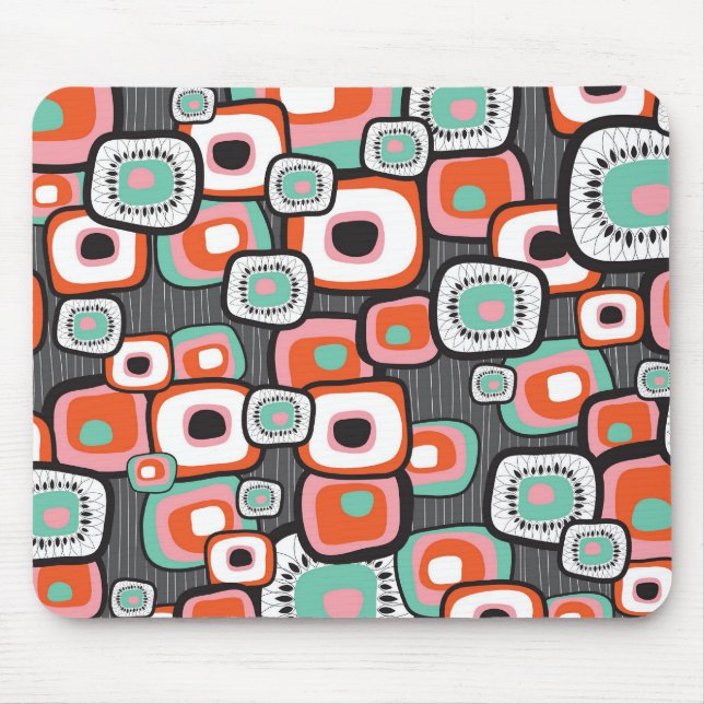 Retro Sushi Flower Squares Anpassningsbar Mousepad Musmatta (Framsidan)