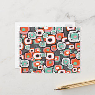 Retro Sushi Flower Squares Tack vykort