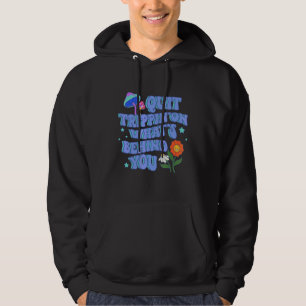 Retro Svamp Blomma Groovy Hippie Vintage 70-tal Vi Hoodie