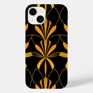 Retro svart guld blommönster iPhone-fodral