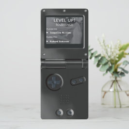 Retro Svart Handhållen Spelbröllopsinbjudan Inbjudningar