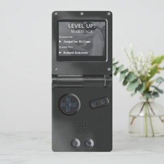 Retro Svart Handhållen Spelbröllopsinbjudan Inbjudningar
