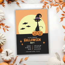 Retro Svart Katt Personlig Halloweenfest