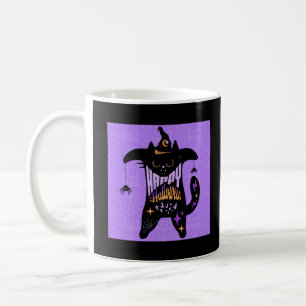 Retro svart katt rolig Halloween Kaffemugg