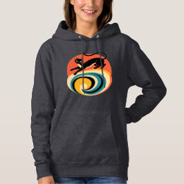 Retro svart kattkonst t shirt