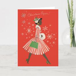 Retro Svart Kvinna Helgkort