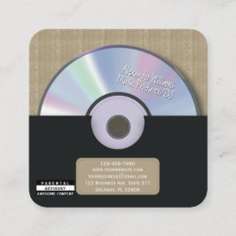 Retro svart musikproducent CD DJ Fyrkantigt Visitkort