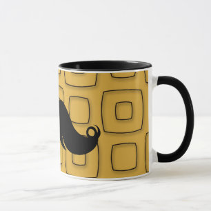 Retro svart mustasch mugg