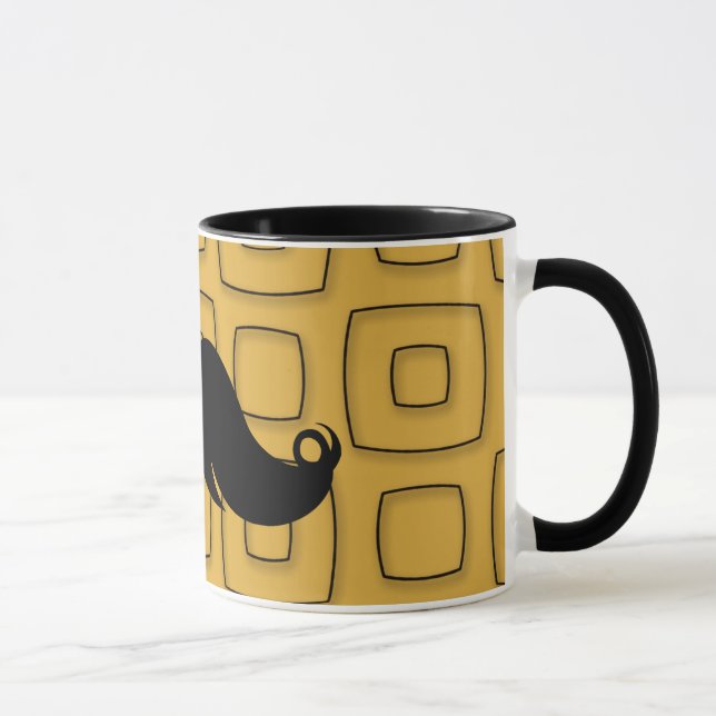 Retro svart mustasch mugg (Höger)