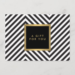 Retro svart och vit mönster Glam guld presentcerti