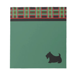 Retro svart rutig Scottish Terrier anteckningsbloc Anteckningsblock