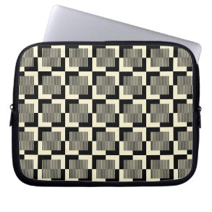Retro svart & solbränt mönster laptop fodral