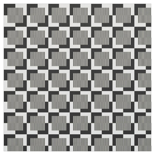 Retro svart & solbränt mönster tyg (Provkarta)