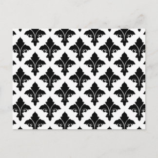 Retro svart-vit blommönster vykort